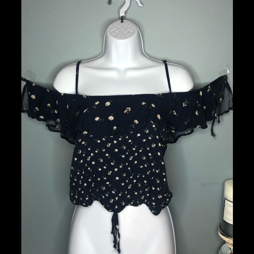 American Eagle Outfitters flower off shoulder top